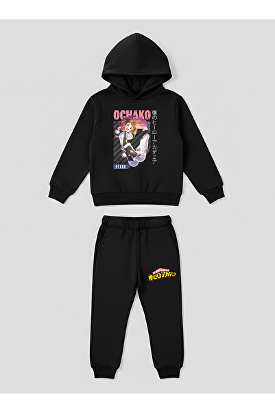 SVART WEAR My Hero Academia Ochako Uraraka Set de hanorace pentru copii, impr...