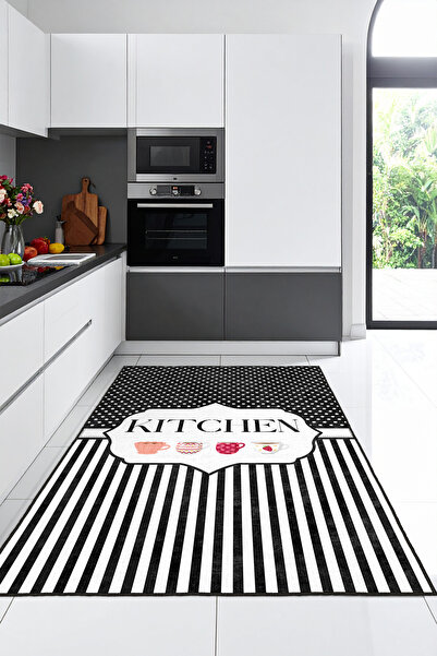 Fiesta Home Kitchen Yazılı Leke Tutmaz Kaymaz Taban Yıkanabilir Mutfak Halısı...