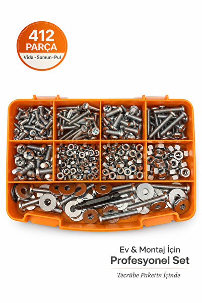 Civtex 412 Parça DIN 7985 YSB Vida Seti – Vida Somun Pul Seti – Profesyonel M...