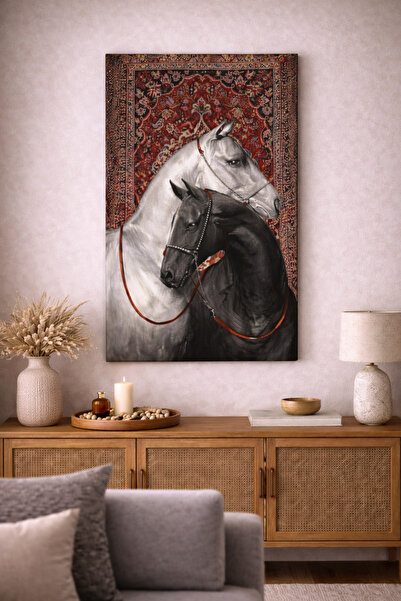 BAYTOK Modern Tasarım Etnik - Siyah Beyaz Salon Tablo - Etnik Desen Tablo