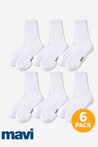 Mavi Beyaz ( 6 Adet ) Soket Çorap