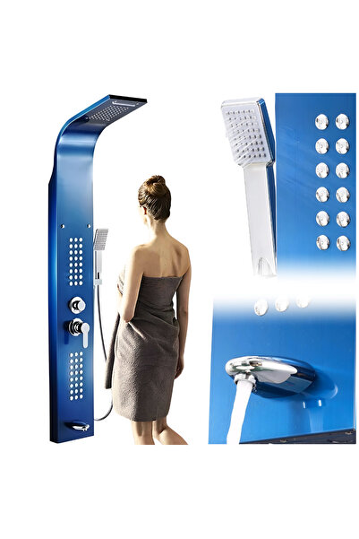 Other Blue Hydromassage Shower Panel with Rain Shower
