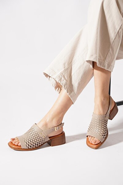 Moda Pie Sandale Sanny Laser din piele naturală, argintii