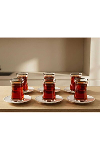 AR HOME 12 Pcs Tea Glass&porcelain Set,
