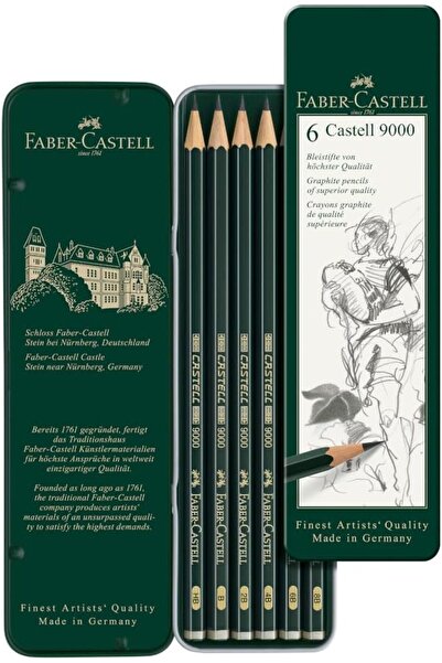 Generic Faber-Castell Castell 9000 Graphite Pencils, Box of 6