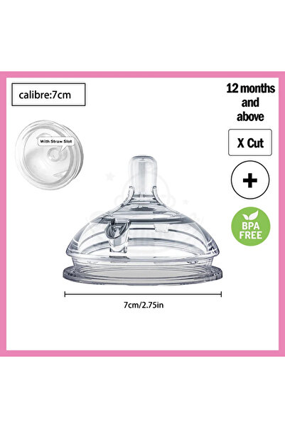 choice2 7cm caliber white 7 universal baby bottle replacement nipples, multip...