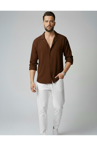 Mayer Butik Men's Colorful Special Production Spacious Oversize Wrinkle Fabri...