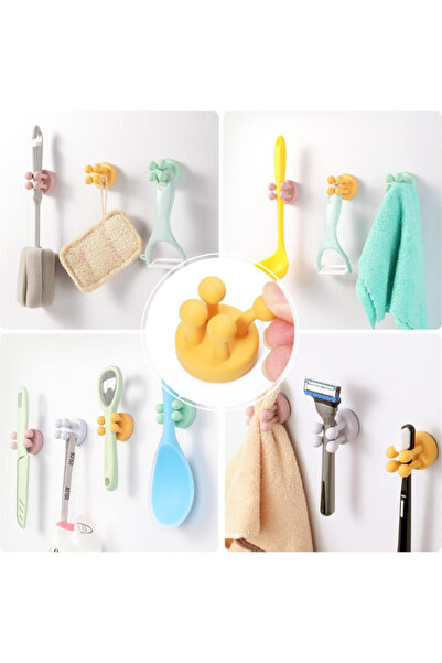 Privo Yapışkanlı Esnek Silikon Çok Amaçlı Tutacak Klips Duvara Monte Pratik A...