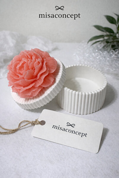 MİSACONCEPT Decorative Peonies Detailly Decorated Box with Lid