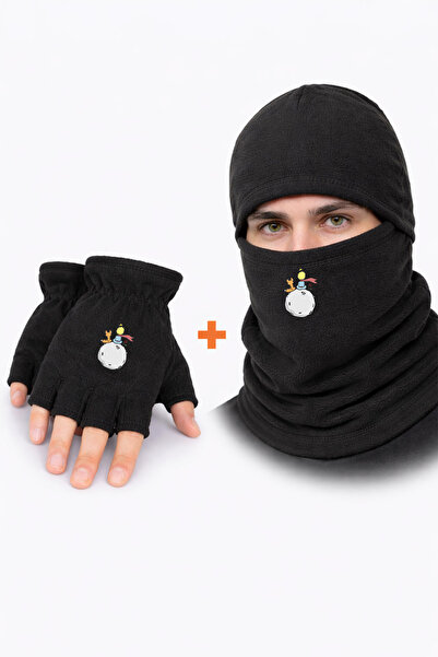 Omotasarım مجموعة قفازات وقناع للوجه من الصوف للجنسين من ليتل برنس