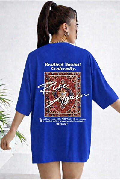 New Shine Rise Again Carpet Patterned Saks Blue Unisex T-Shirt