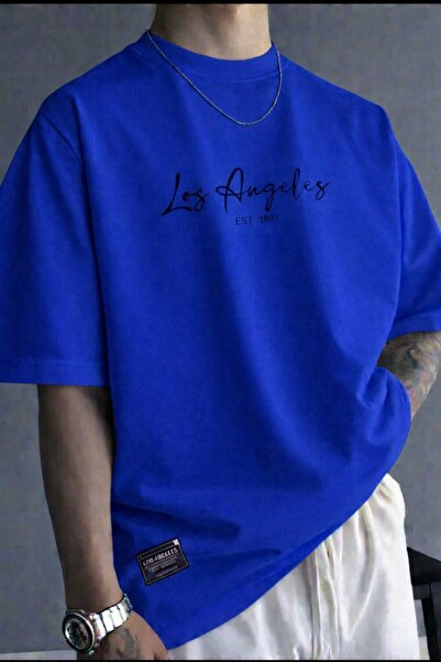 New Shine Los Angeles Est 1997 Printed Saks Blue Unisex T-Shirt