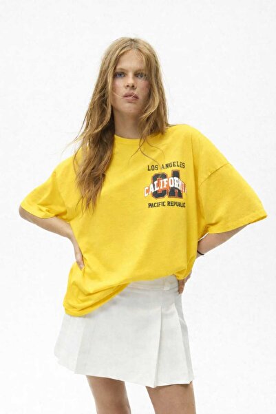 New Shine Los Angeles California Printed Unisex Yellow T-Shirt
