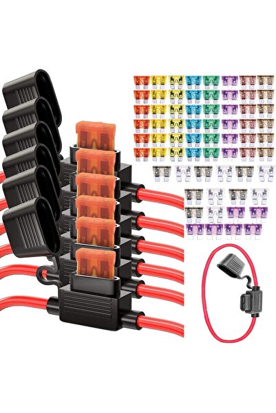 Generic 6 قطع من حوامل الفيوزات المدمجة 12 فولت، طقم حوامل فيوزات مقاوم للماء...