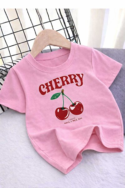 New Shine Μπλουζάκι Unisex με στάμπα Cherry Kiraz σε ροζ χρώμα