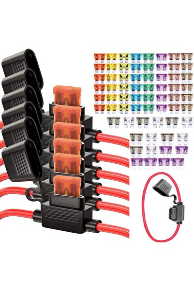 Generic حامل فيوز مقاوم للماء من نوع X spring، طقم حامل مدمج مكون من 6 قطع مع...