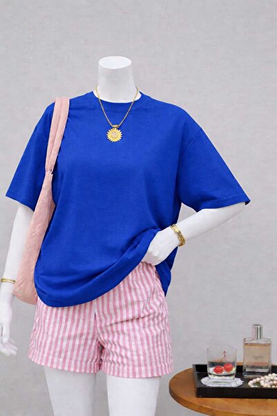 New Shine Solid Color Saks Blue Unisex T-Shirt