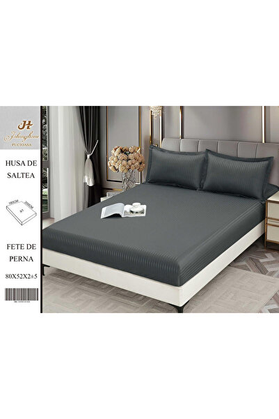 FIONNA.RO Satin Damask Duvet Cover 180x200cm - Grey