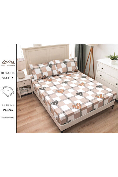 FIONNA.RO Duvet Cover 180x200cm - Grey With Hearts