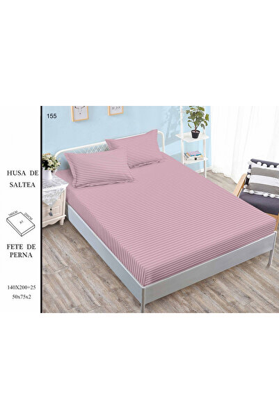 FIONNA.RO Satin Damask Duvet Cover 140x200cm - Light Pink