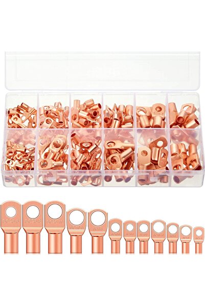 Generic مجموعة ELECDON من 170 قطعة من أطراف كابلات بطاريات نحاسية، 12 مقاسًا،...