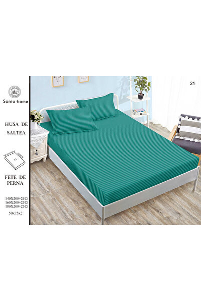 FIONNA.RO Satin Damask Duvet Cover 140x200cm - Green