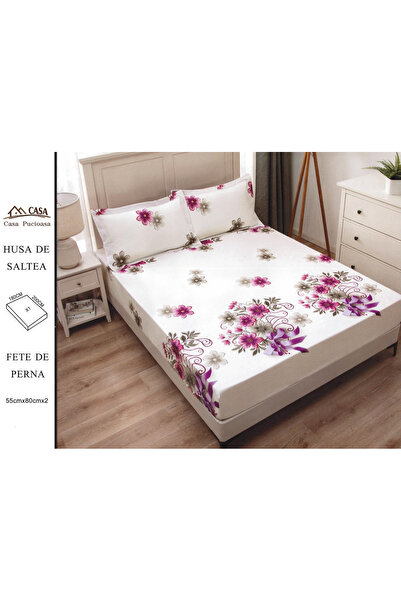 FIONNA.RO Duvet Cover 180x200cm - Purple Flowers and Bows