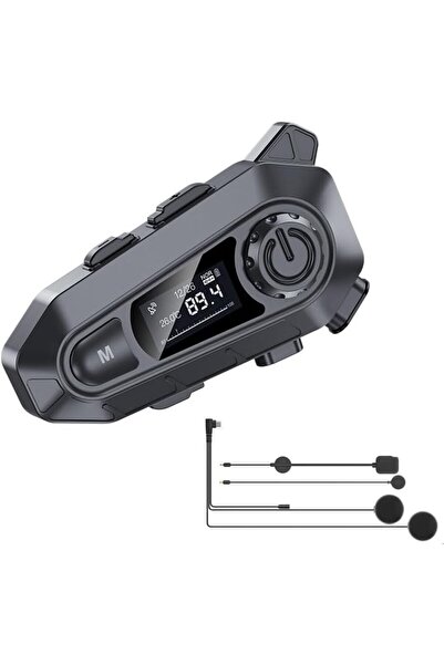 Generic Motorcycle Bluetooth 5.4 Headset with LCD Screen, Motorcycle Helmet S...