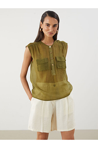 LC Waikiki Bluză Özmarka New Season cu guler tip crewneck și șnur