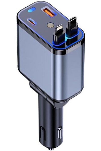 Generic شاحن ولاعة سجائر للسيارة بقوة 120 واط مع منفذ Type-C وتقنية PD3.0، مح...