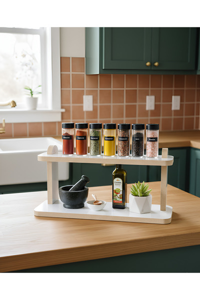 BİDOLAP MUTFAK RAFI - TEZGAH ÜSTÜ RAF - BAHARATLIK - ÇOK AMAÇLI ORGANİZER