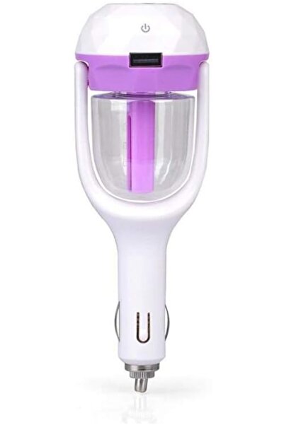 Generic Sulfar Car Humidifier With Usb Charger Port, White/Purple