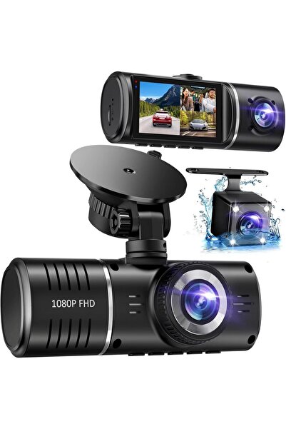 Generic كاميرا أمامية وداخلية ثلاثية القنوات بدقة 1080 بكسل، مزودة ببطاقة ذاك...