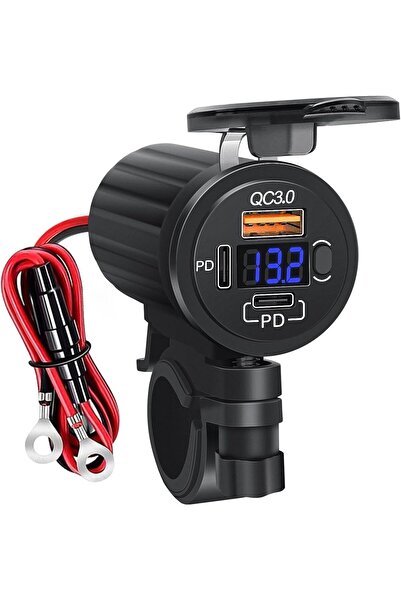 Generic Motorcycle USB Charger 78W, 3-Port Dual PD3.0 & QC3.0 Phone Charger w...