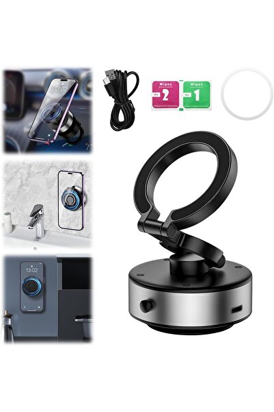 Generic Magnetic Suction Cup Phone Holder, Portable Electric Vacuum Glass Mir...