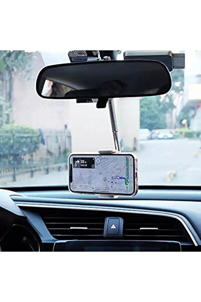Generic Car Phone Bracket 360-degree Rotation Foldable Telescopic Rearview Mi...