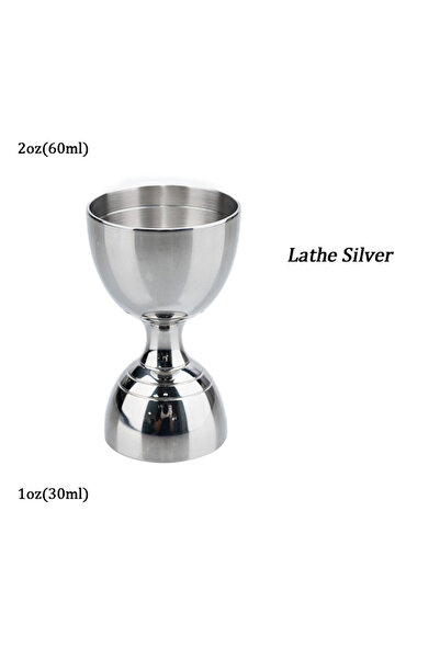 Choice4 كوب قياس مزدوج من الفولاذ المقاوم للصدأ الفضي، سعة 2 أونصة و1 أونصة، ...