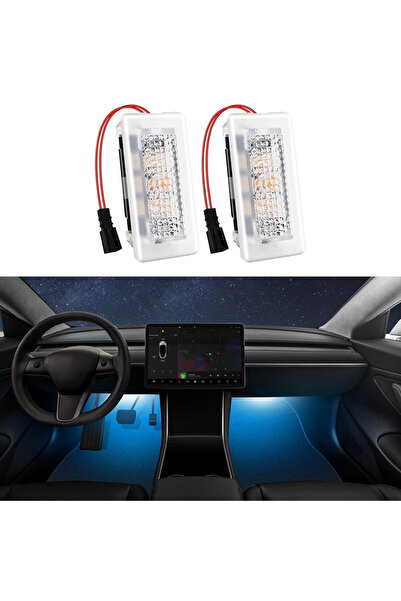 choice2 قطعتان من مصابيح أرضية داخلية زرقاء فائقة السطوع لسيارات تسلا موديل Y...