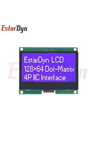 Choice1 Blue Screen 12864 IIC 4P LCD Module 128X64 I2C ST7567S COG Graphic Di...