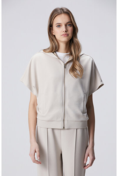 Network Taş Alttan Büzgülü Fermuarlı Kısa Kol Sweatshirt
