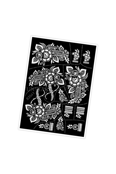 Choice8 استنسل قابل لإعادة الاستخدام S3541 لتصميم زهرة الحناء، قالب وشم للنسا...