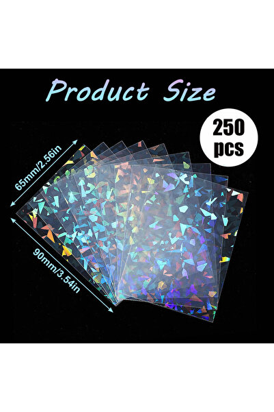 choice2 250 قطعة من أغطية البطاقات الشفافة الناعمة ذات وميض الليزر، لحماية بط...