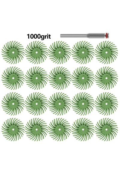 Choice4 مجموعة أقراص شعيرات شعاعية مقاس 1 بوصة (21 قطعة) - 1000 قرص - فرشاة ك...