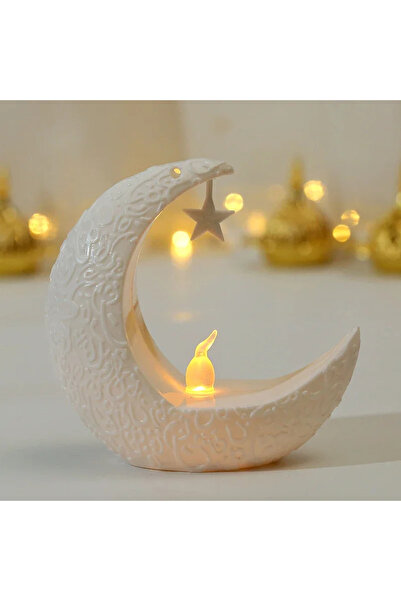 choice2 حامل شموع أبيض بتصميم شرق أوسطي على شكل نجمة وقمر، حامل شموع عصري روم...