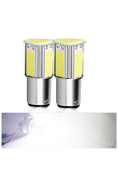 Choice5 قطعتان من مصابيح BAY15S البيضاء، قطعتان من مصابيح LED COB الكبيرة 115...