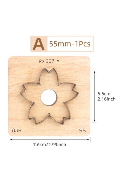 Choice A-55MM 1pcs DIY Leather Cutting Die, Flower Petal Cutter Press Knife, ...