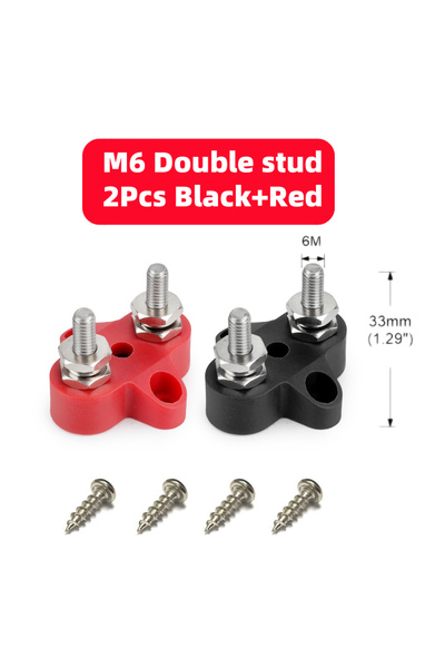 Choice4 Style B M6 Red Black M6 M8 M10 Terminal Block Studs Bus Bar 5/16" 1/4...
