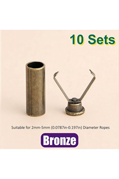 Choice5 مجموعة من 10 قطع من مشابك تثبيت أطراف الحبال المعدنية البرونزية، مناس...