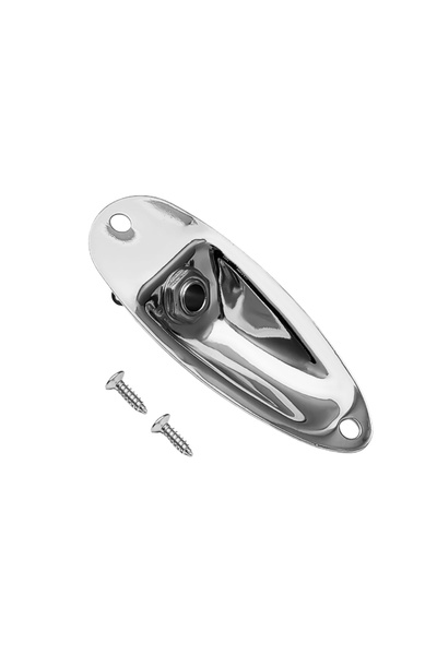 Choice8 Boat Style Silver Guitar Output Jack Plate Input Jack Sket Square/Boa...