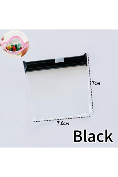 Choice24 5pcs Black Mini Colorful Pill Dispenser Bag Reusable Medicine Zip Ba...